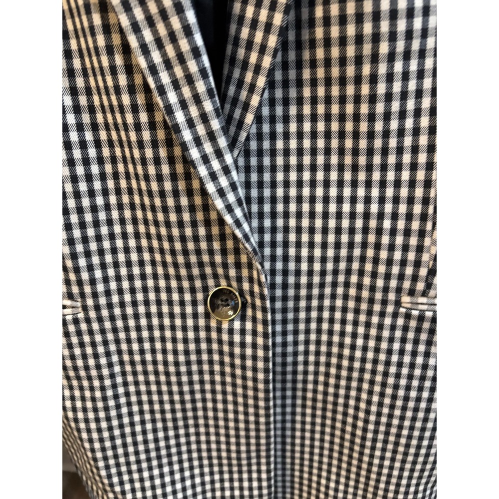 Ted Baker Reyhan Black & White Gingham Single Button Tailored Jacket size 2 - Picture 4 of 12
